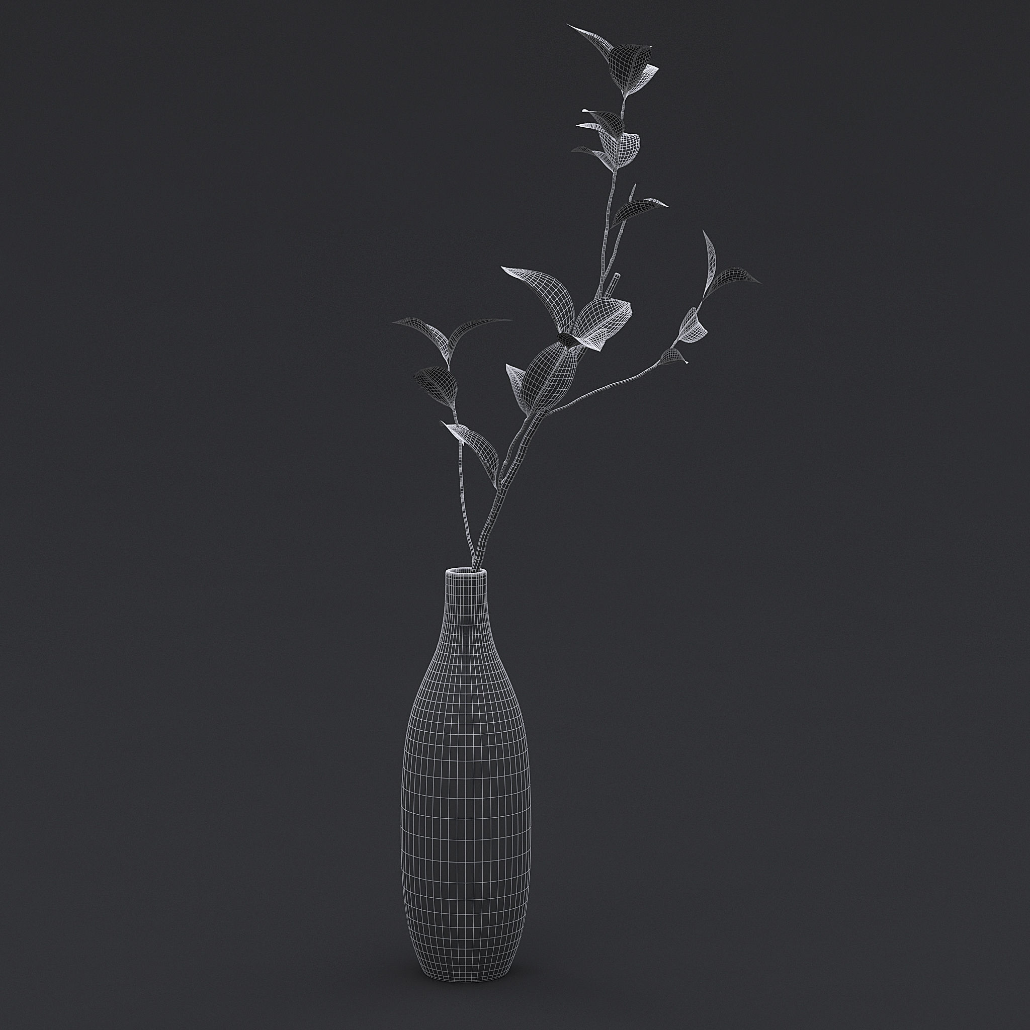 Tree Branch In Vase III 3D model_5