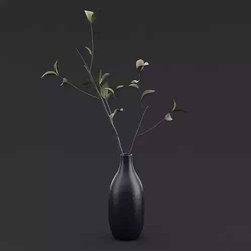 Tree Branch In Vase IV 3D model