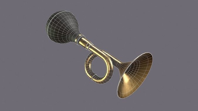 Retro Air Horn Low-poly 3D model 6