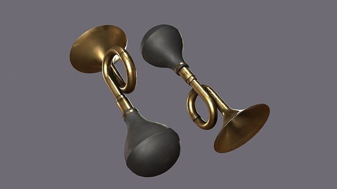Retro Air Horn Low-poly 3D model 4
