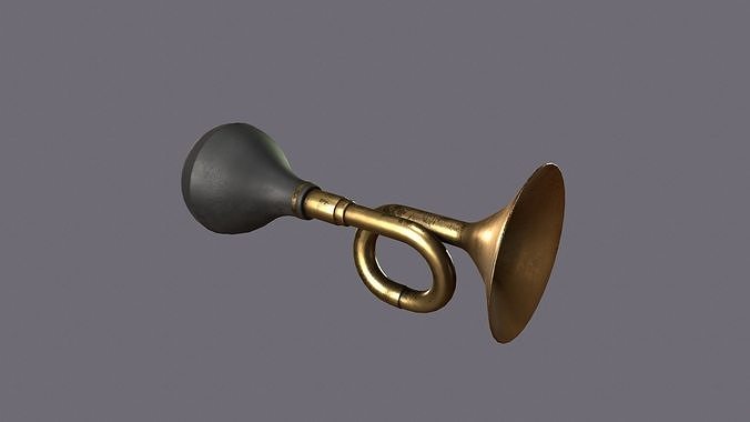 Retro Air Horn Low-poly 3D model 2