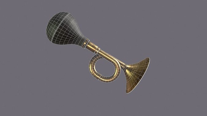Retro Air Horn Low-poly 3D model 7