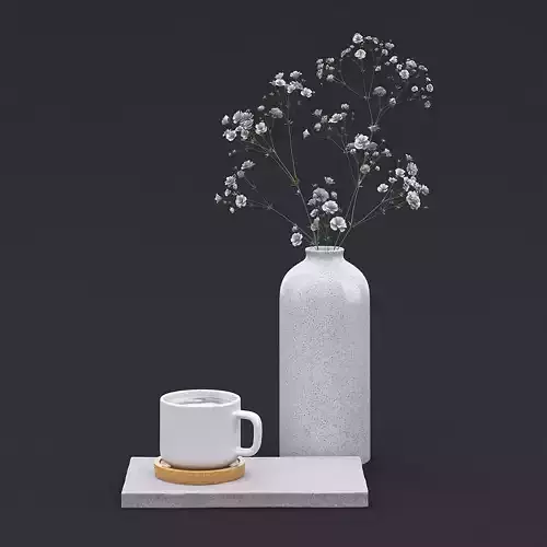 White Wild Flowers I 3D model