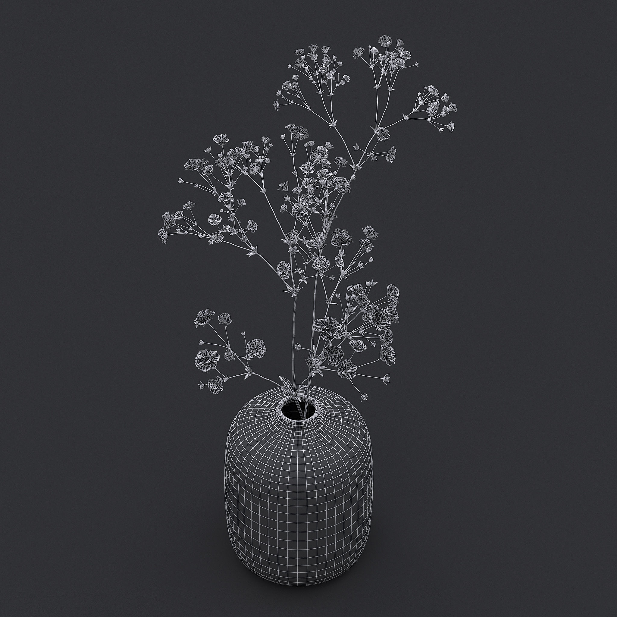 White Wild Flowers II 3D model_8