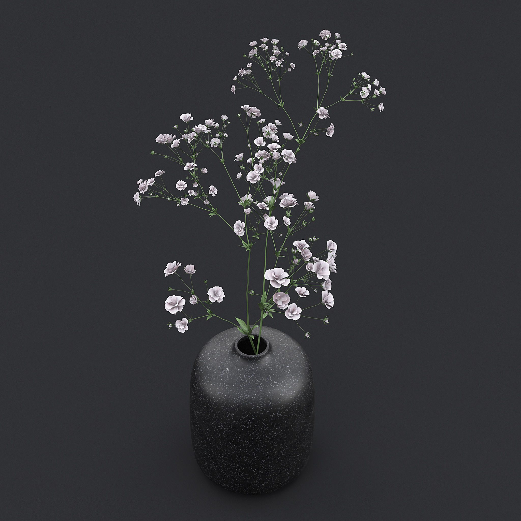 White Wild Flowers II 3D model_3