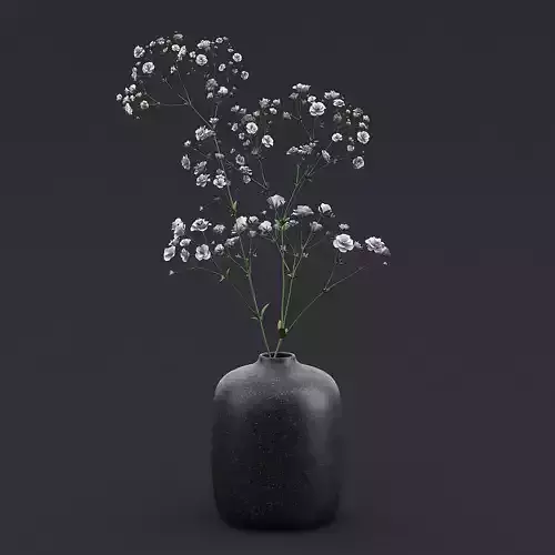 White Wild Flowers II 3D model