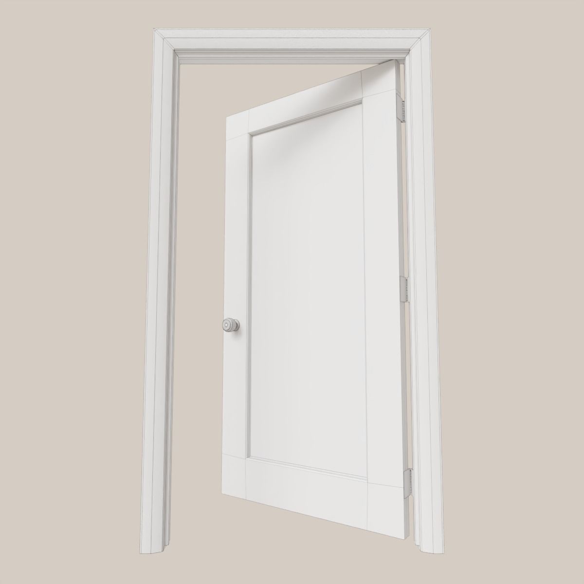 Single-Inset Interior Door 3D model_8