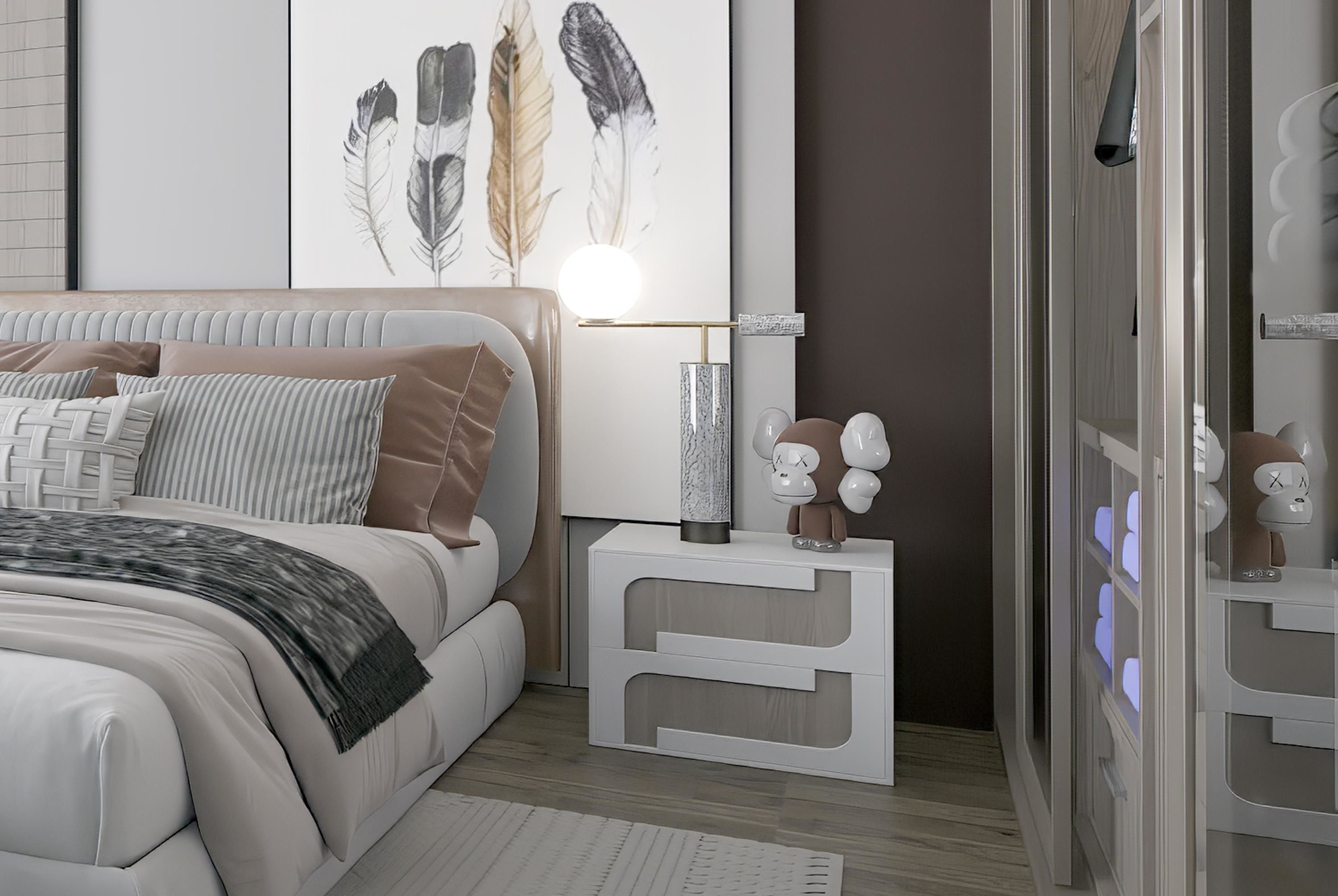villa bedroom decoration Modern Home 3D model_4