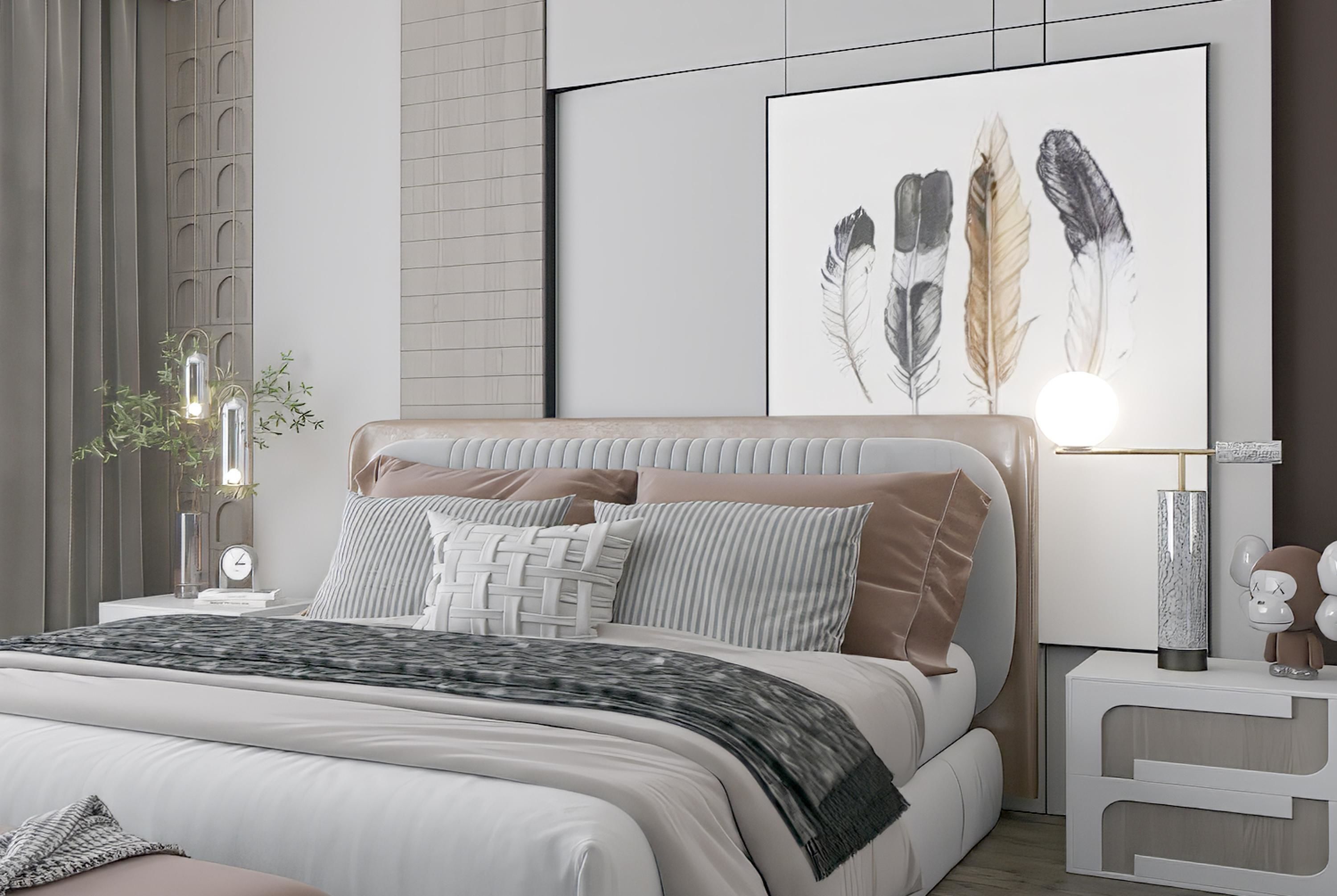 villa bedroom decoration Modern Home 3D model_3