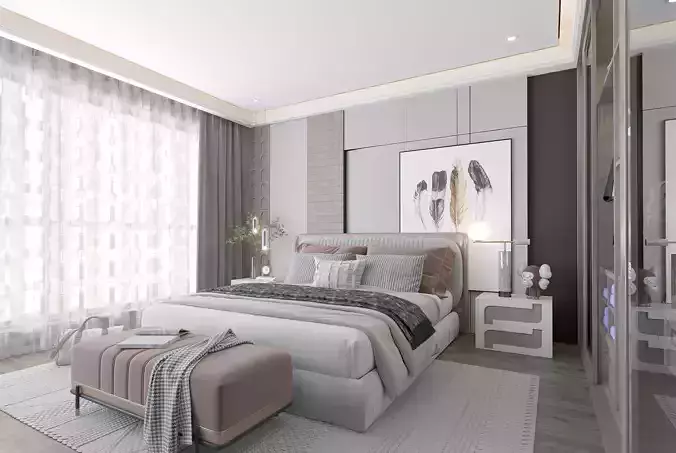 villa bedroom decoration Modern Home