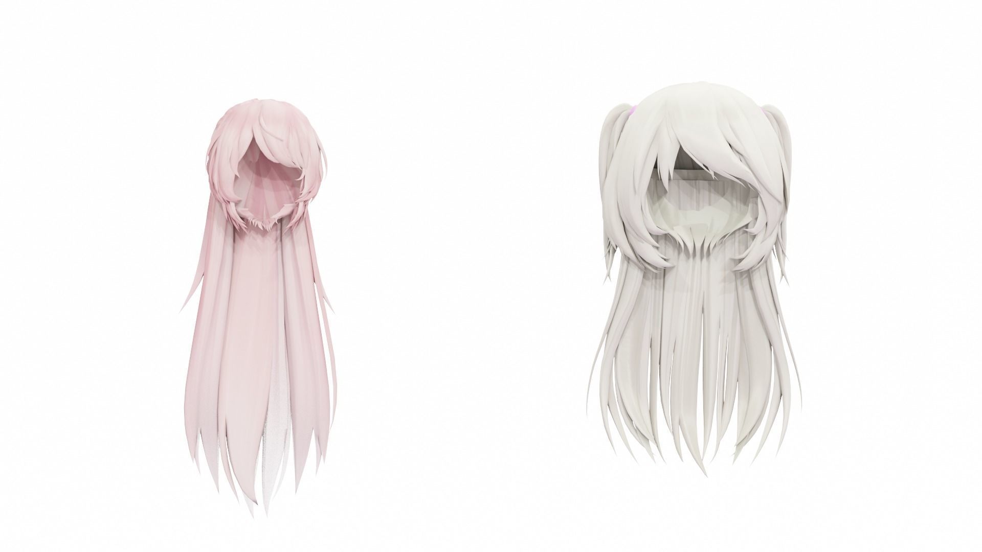 Female Anime Hairstyle Collection 3D model_1