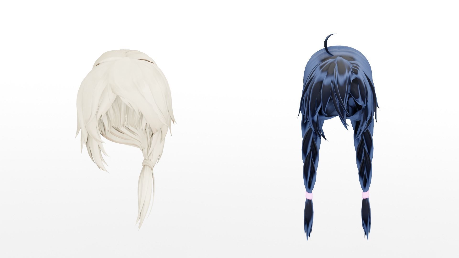 Female Anime Hairstyle Collection 3D model_5