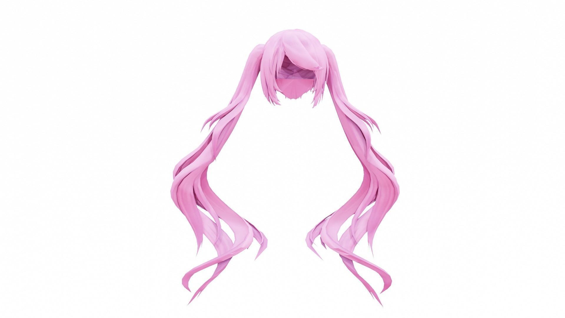 Female Anime Hairstyle Collection 3D model_2