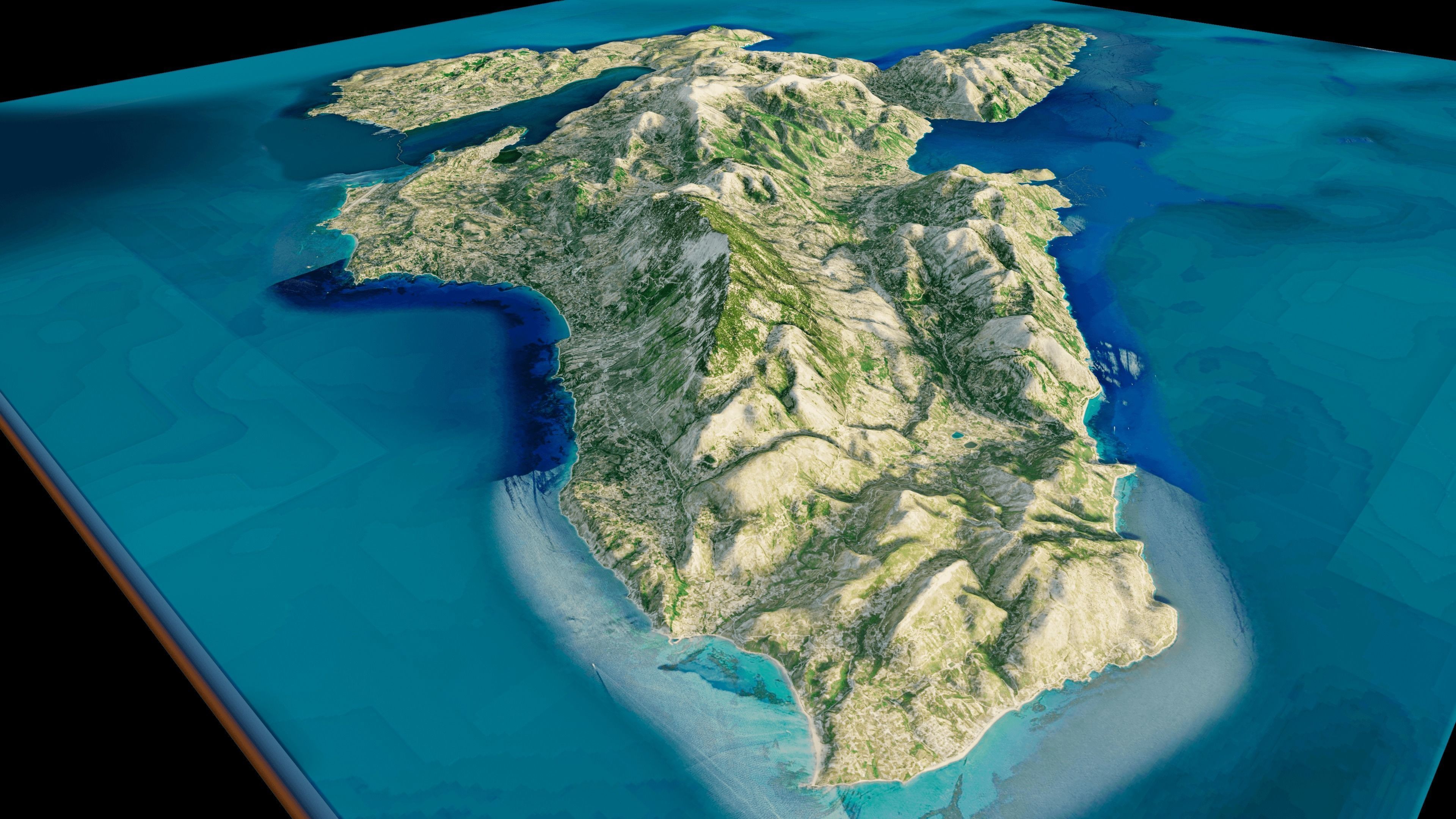 Cephalonia island full 3d model terrain 3D model_6