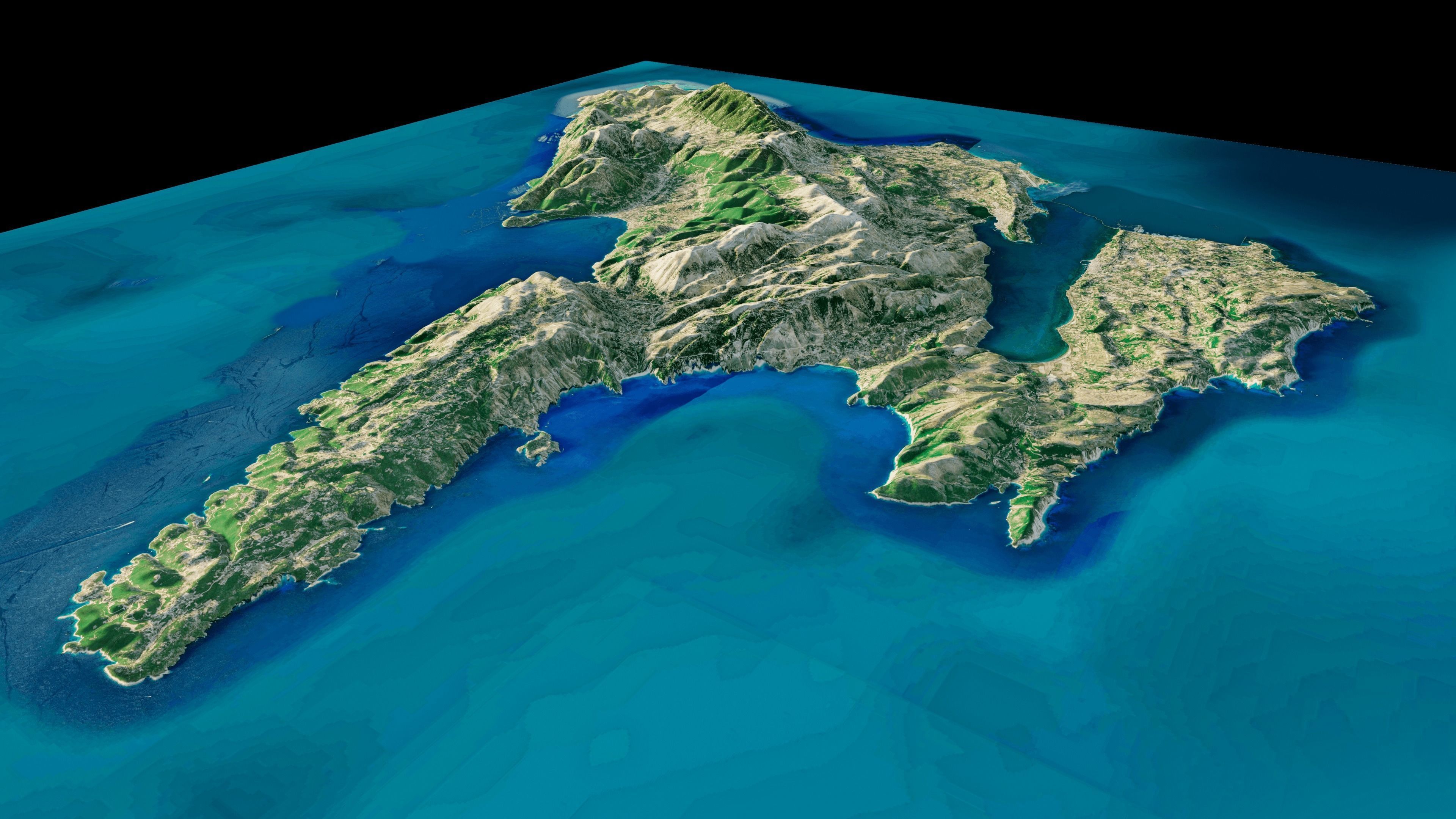 Cephalonia island full 3d model terrain 3D model_5