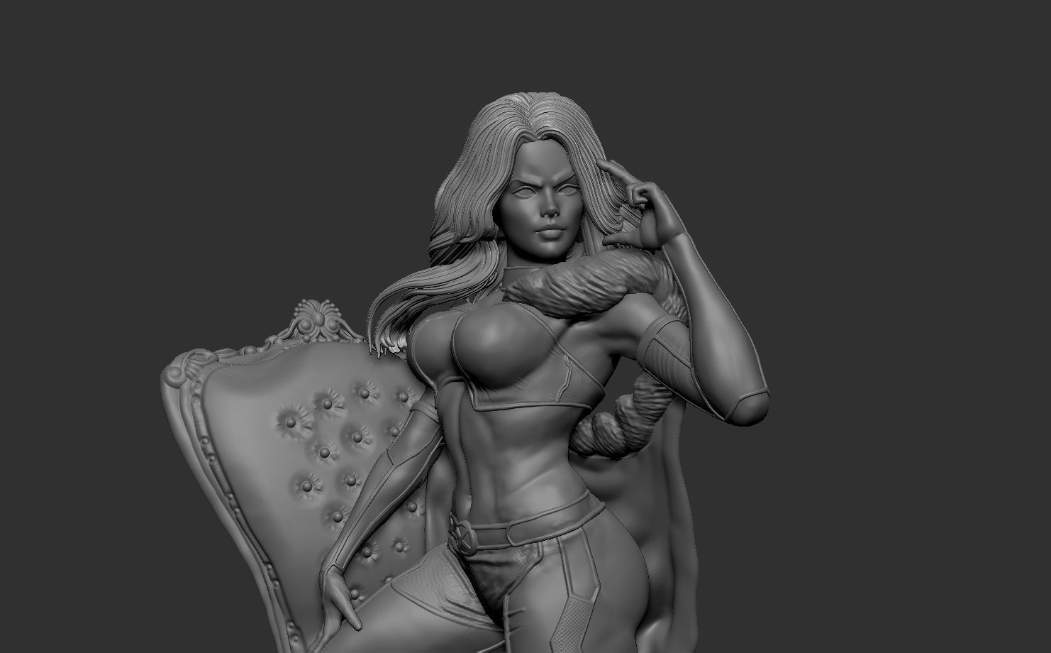 Emma Frost On Chair 3D print model_5
