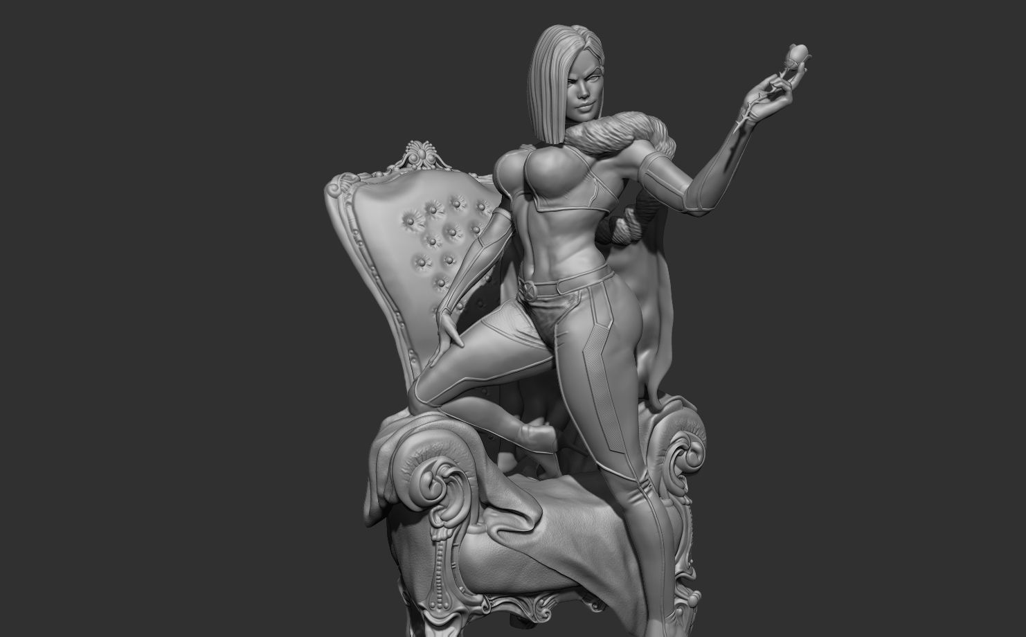 Emma Frost On Chair 3D print model_10