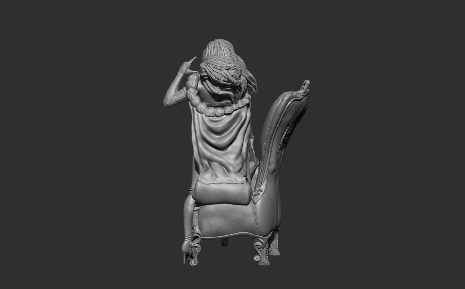 Emma Frost On Chair 3D print model_4