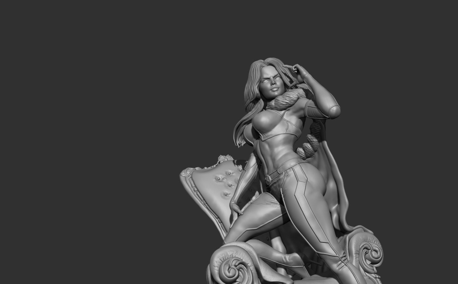 Emma Frost On Chair 3D print model_8