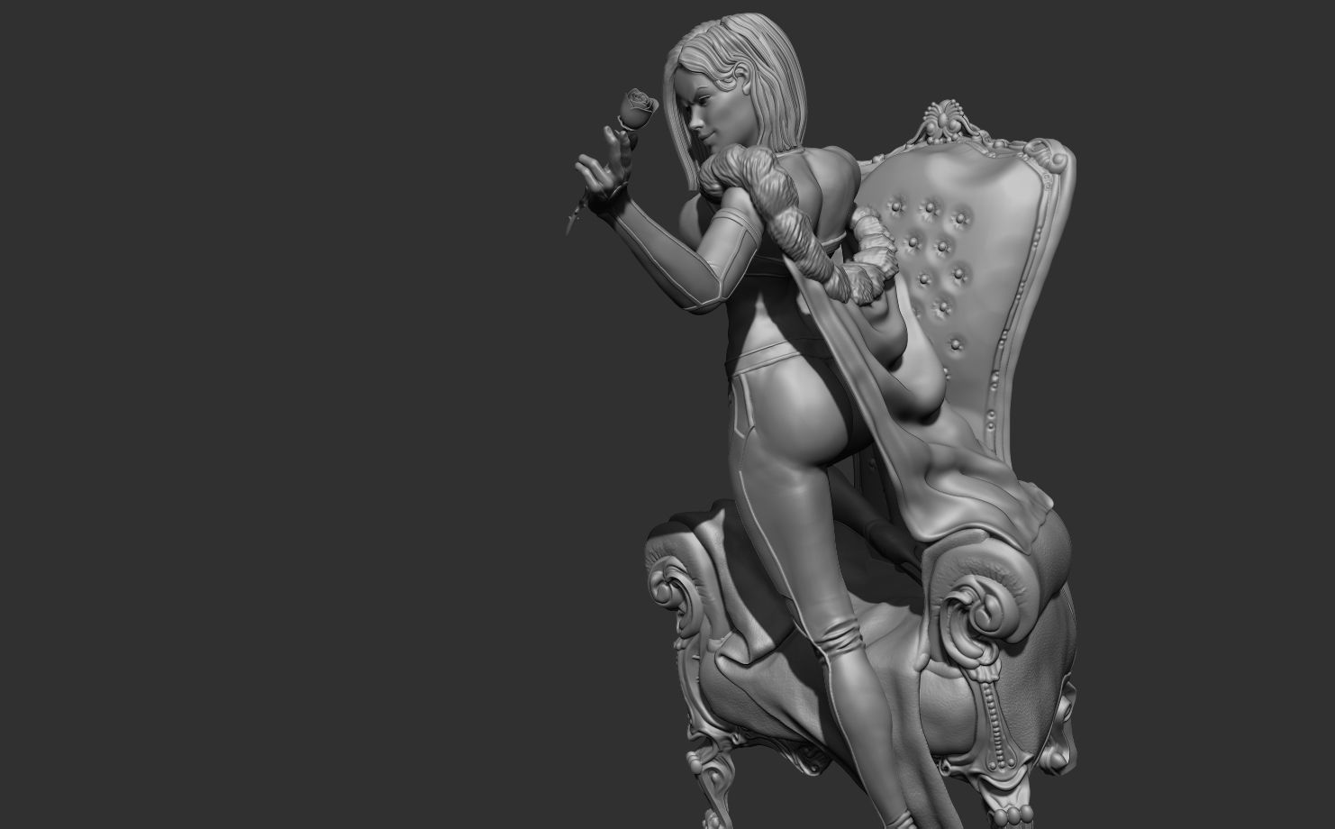 Emma Frost On Chair 3D print model_11