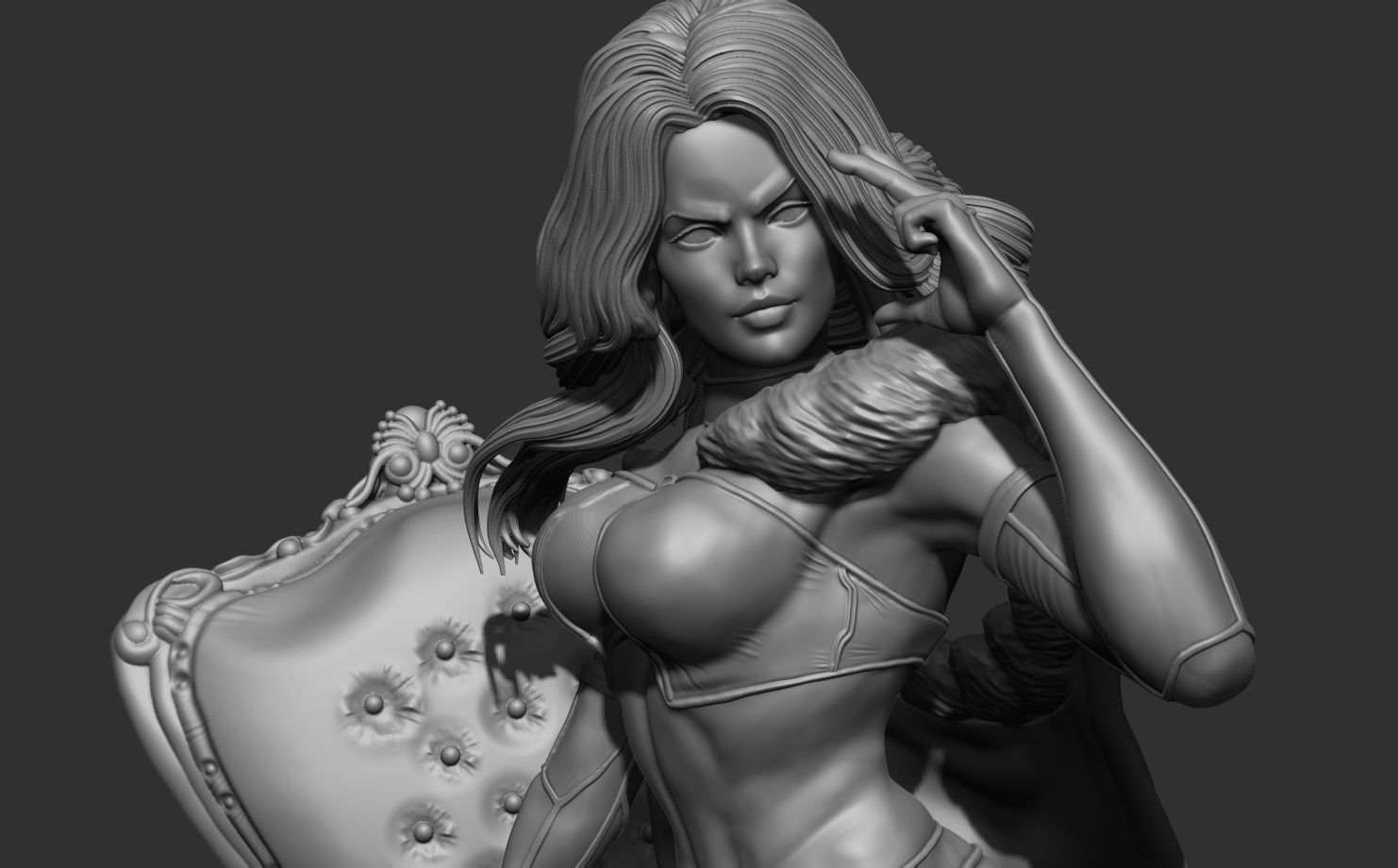 Emma Frost On Chair 3D print model_7