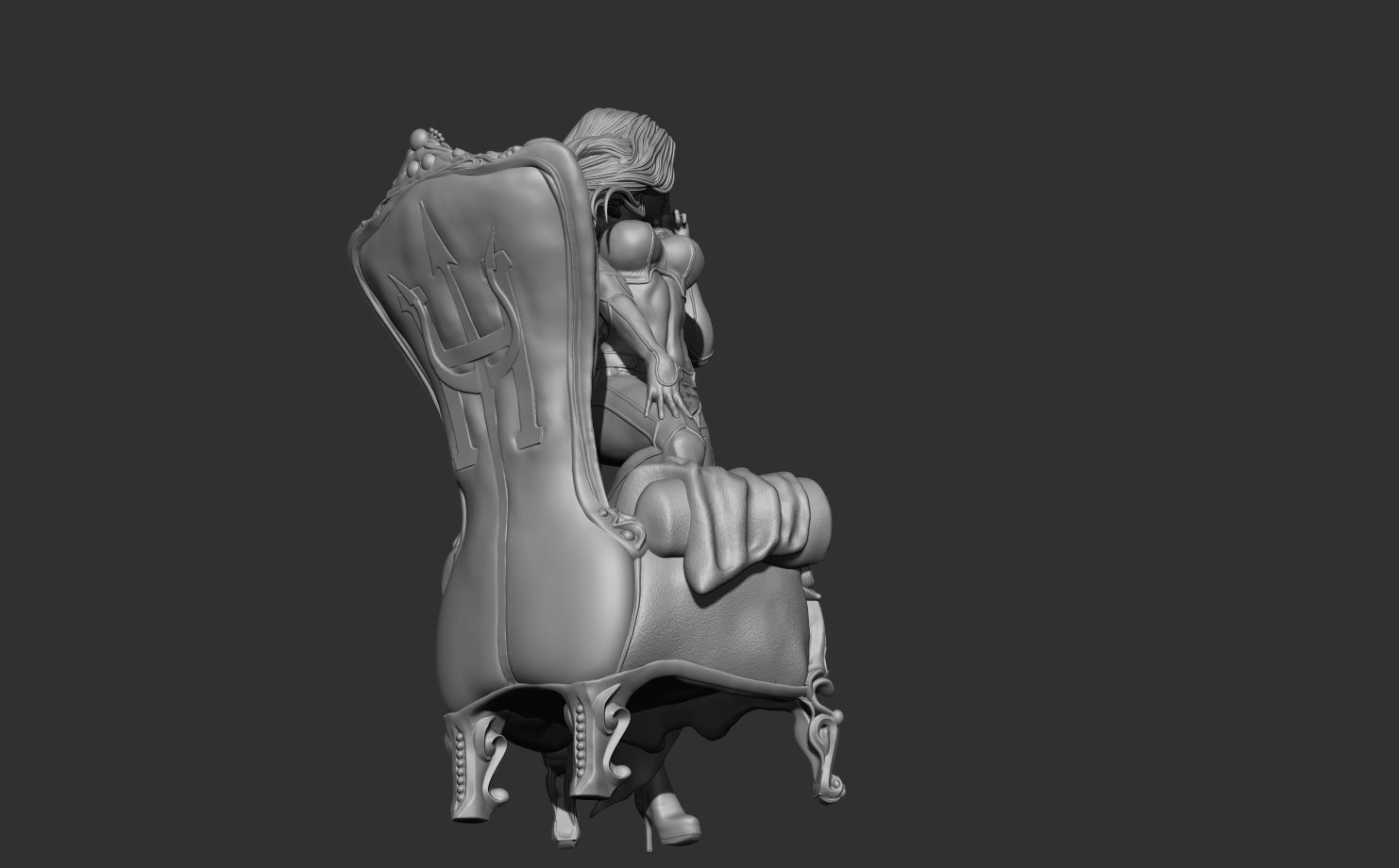 Emma Frost On Chair 3D print model_2