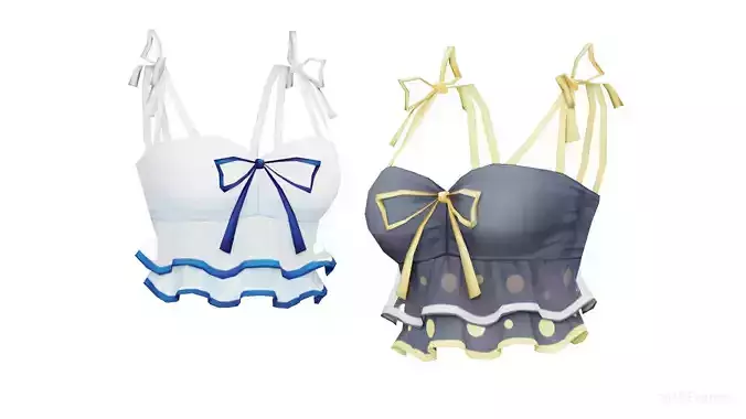 Cute Stylized Frilly Crop Top  3D model