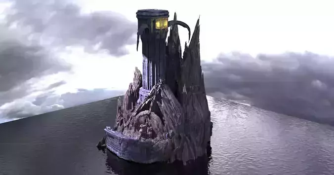 Dark Watchtower Beacon rocks  3D model