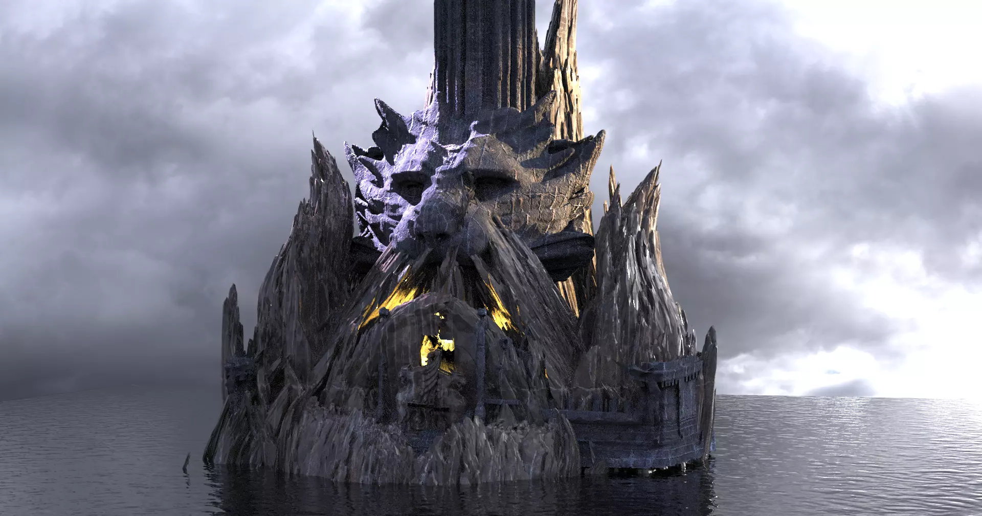 Tengu Beast Tower Archway 3D model_0