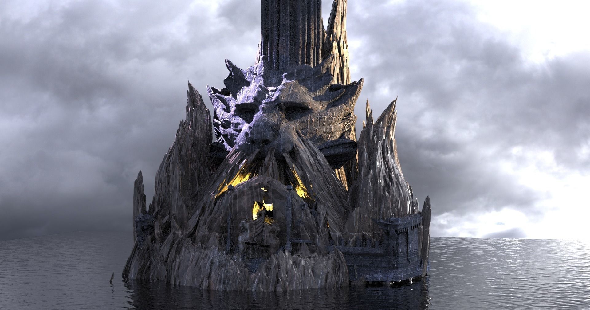 Tengu Beast Tower Archway 3D model_1