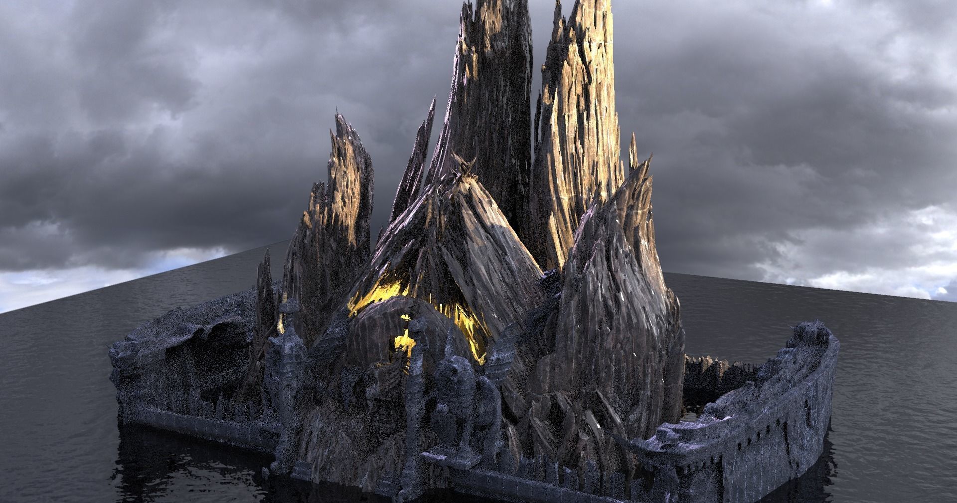 Rub al Khali desert Cliffs Rocks 3D model_1