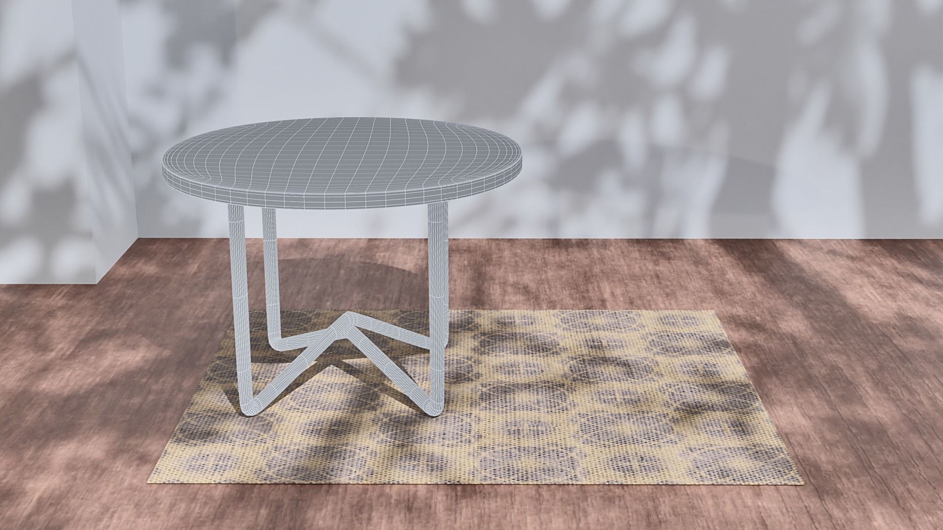 Round Table Low-poly 3D model_2