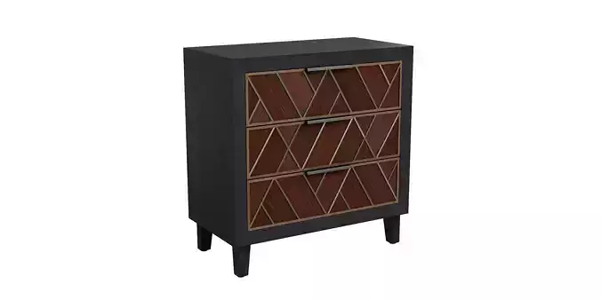 Brown Wood Contemporary Chest