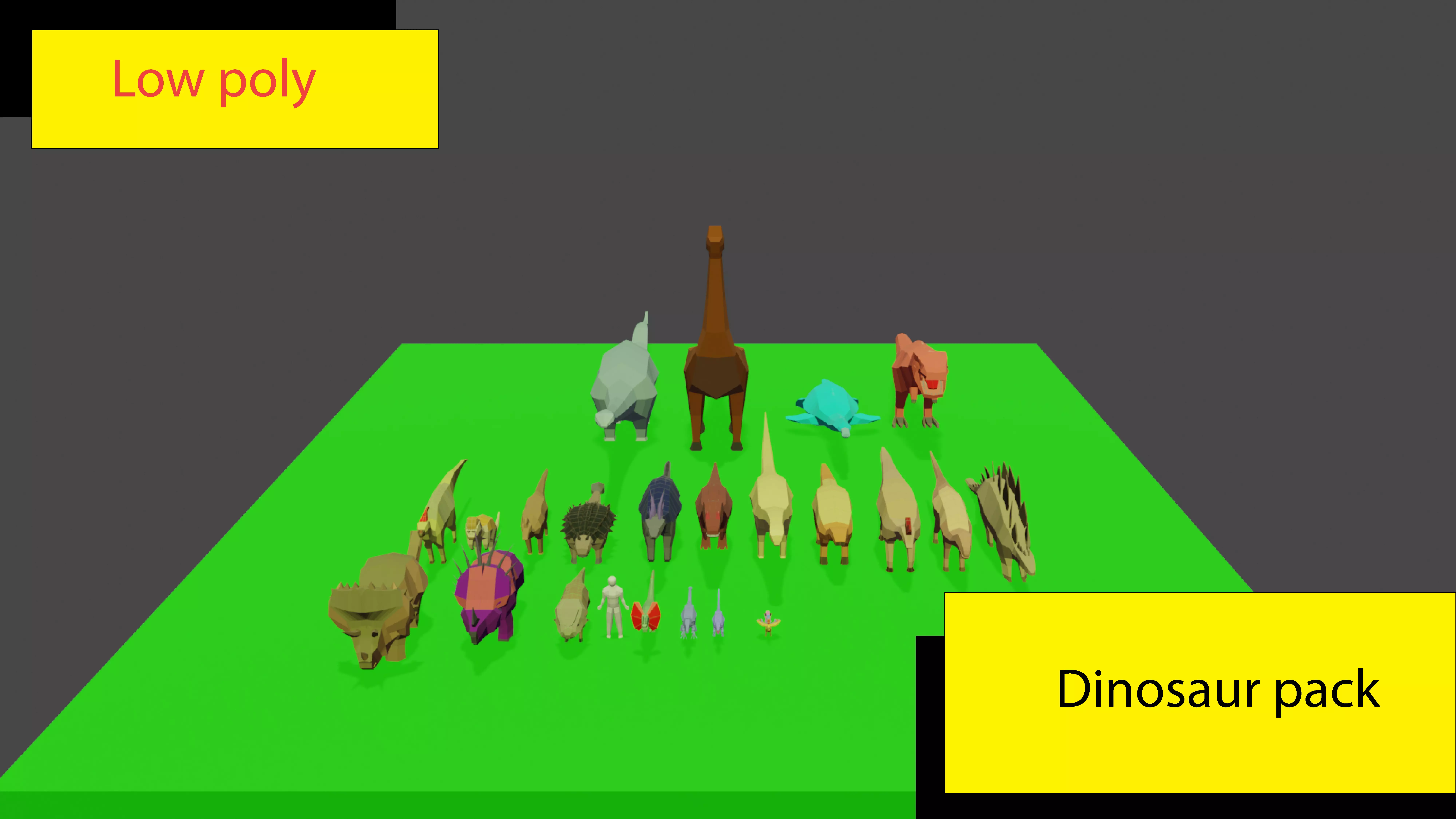 Ugly Dinosaur Pack Low-poly 3D model