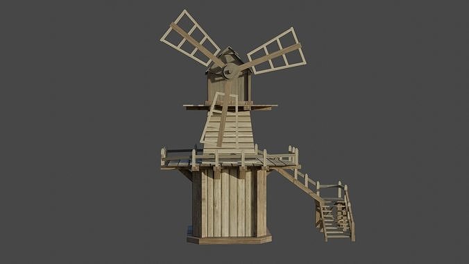 Windmill 3d model Low-poly 3D model