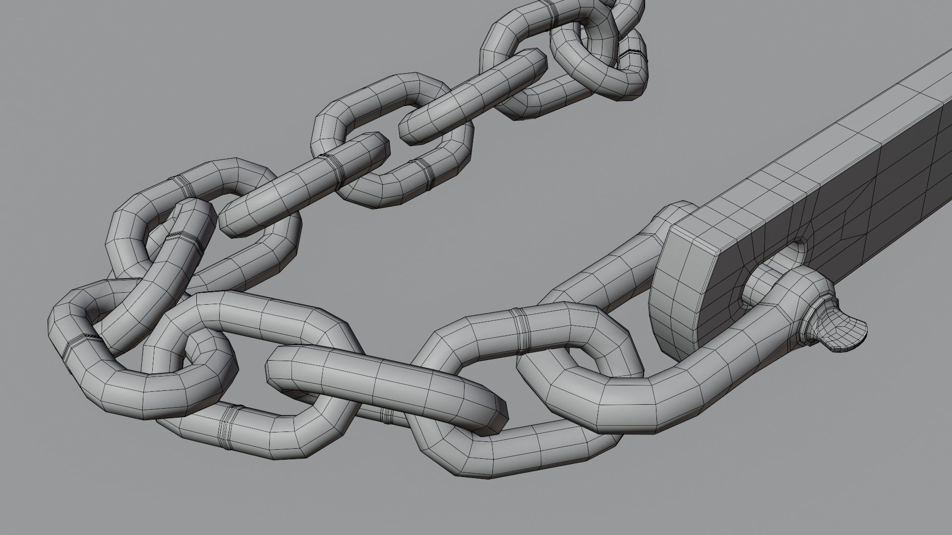 Danforth Anchor with Chain Set 3D model_11