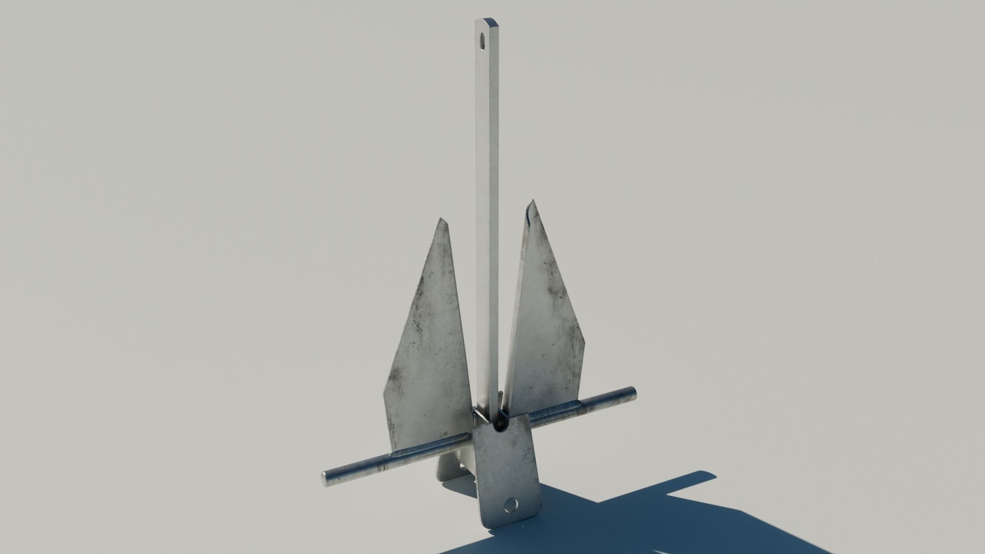 Danforth Anchor with Chain Set 3D model_5