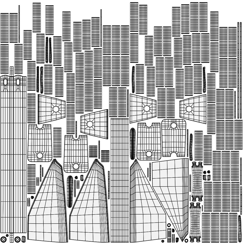 Danforth Anchor with Chain Set 3D model_16