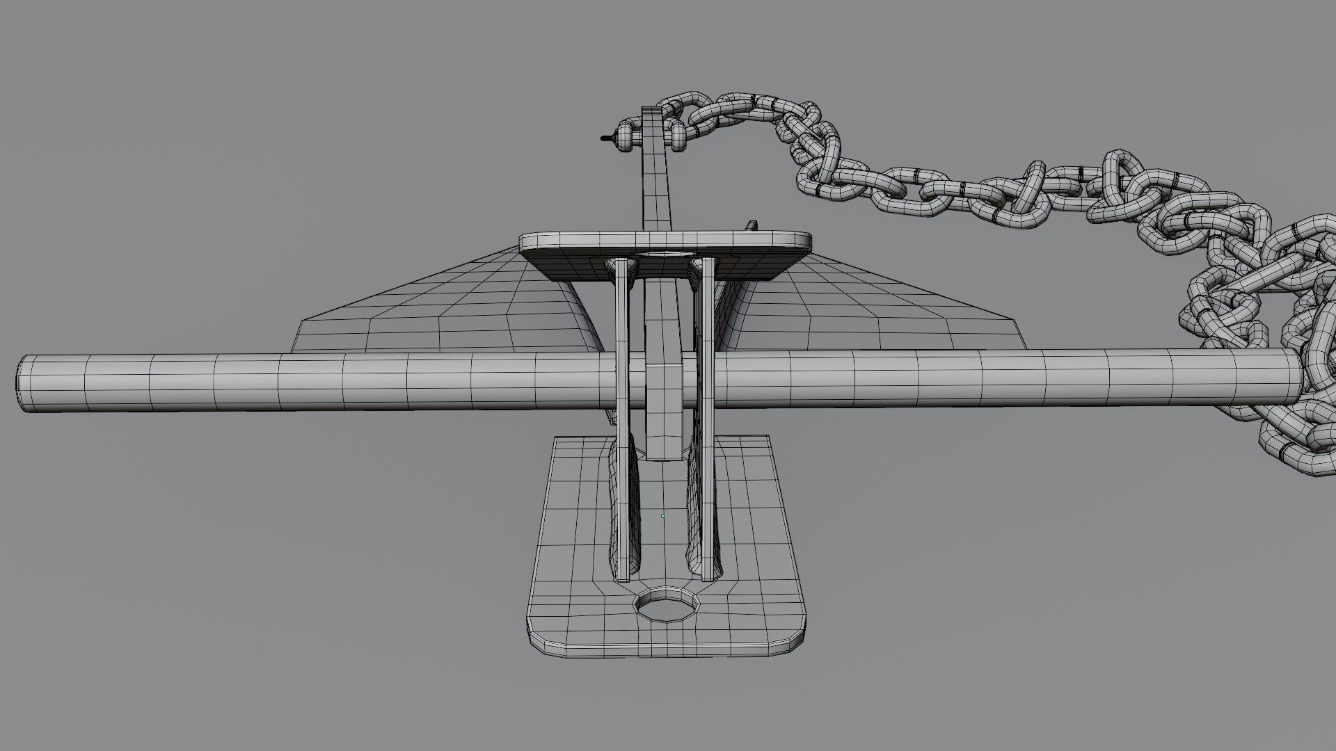 Danforth Anchor with Chain Set 3D model_13