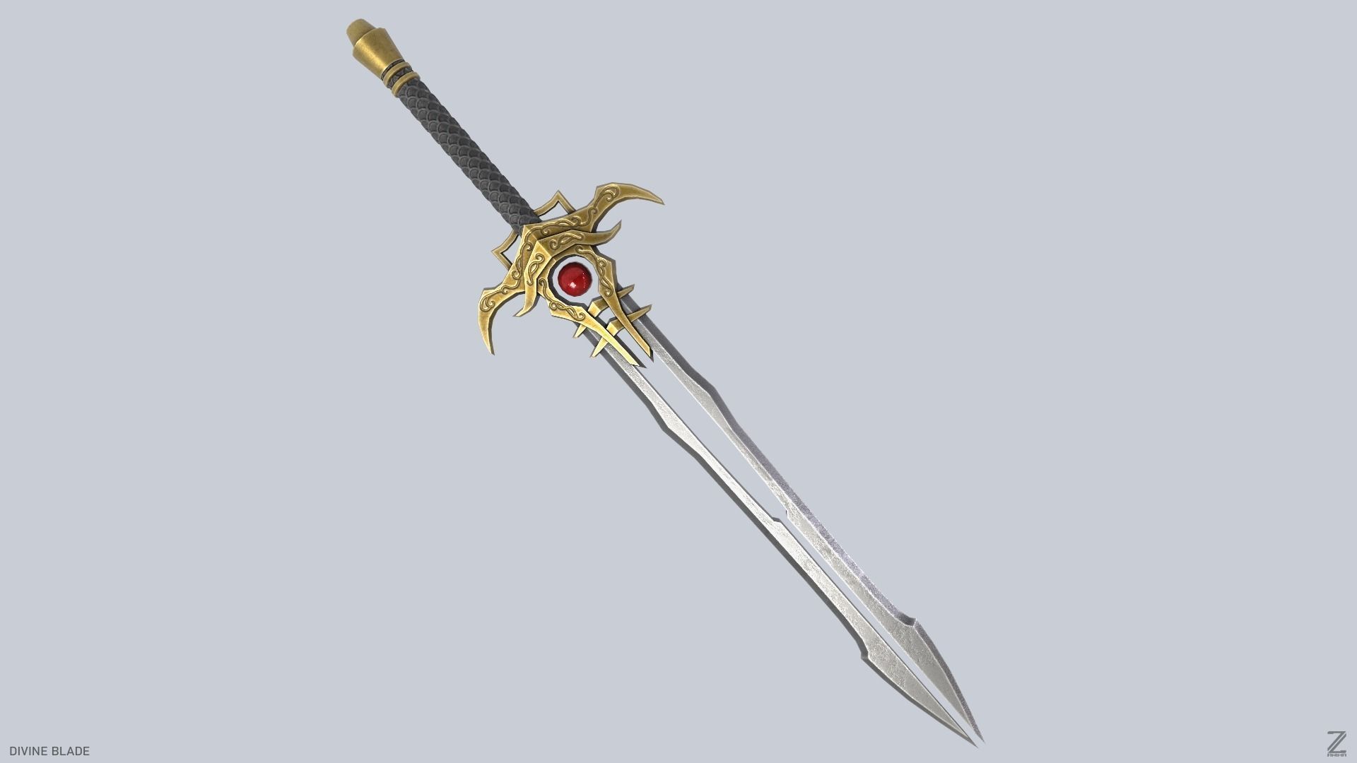 Divine blade Low-poly 3D model_7