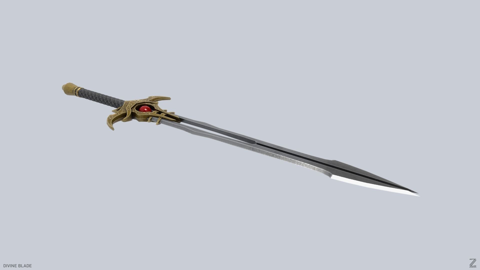 Divine blade Low-poly 3D model_8