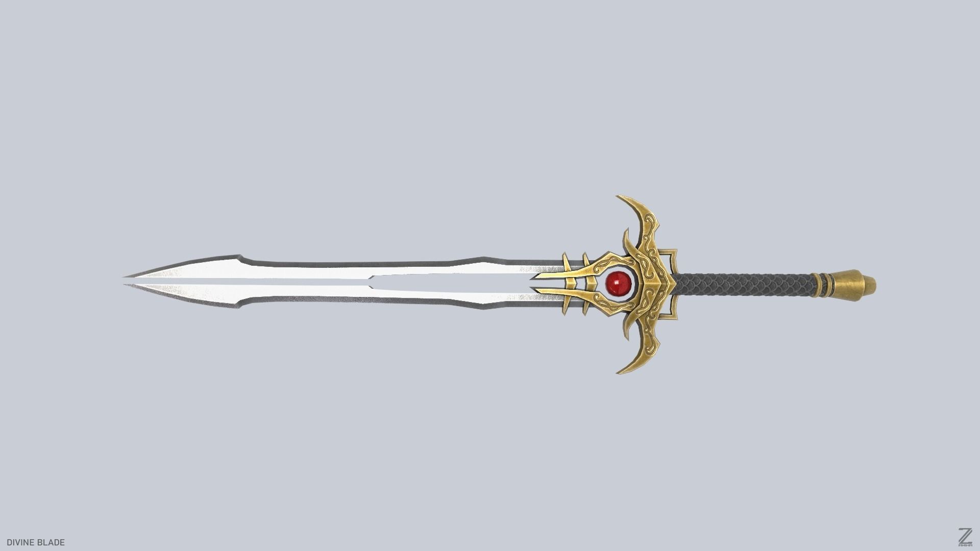 Divine blade Low-poly 3D model_4