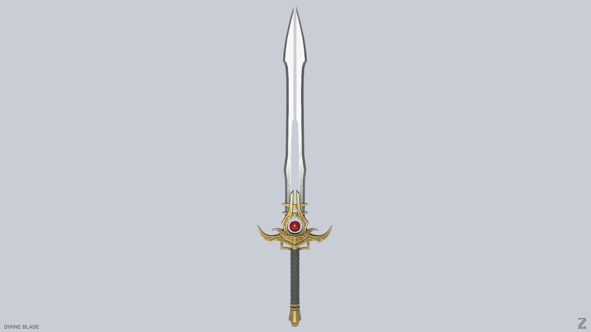 Divine blade Low-poly 3D model_3