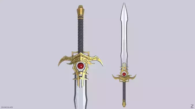 Divine blade Low-poly 3D model