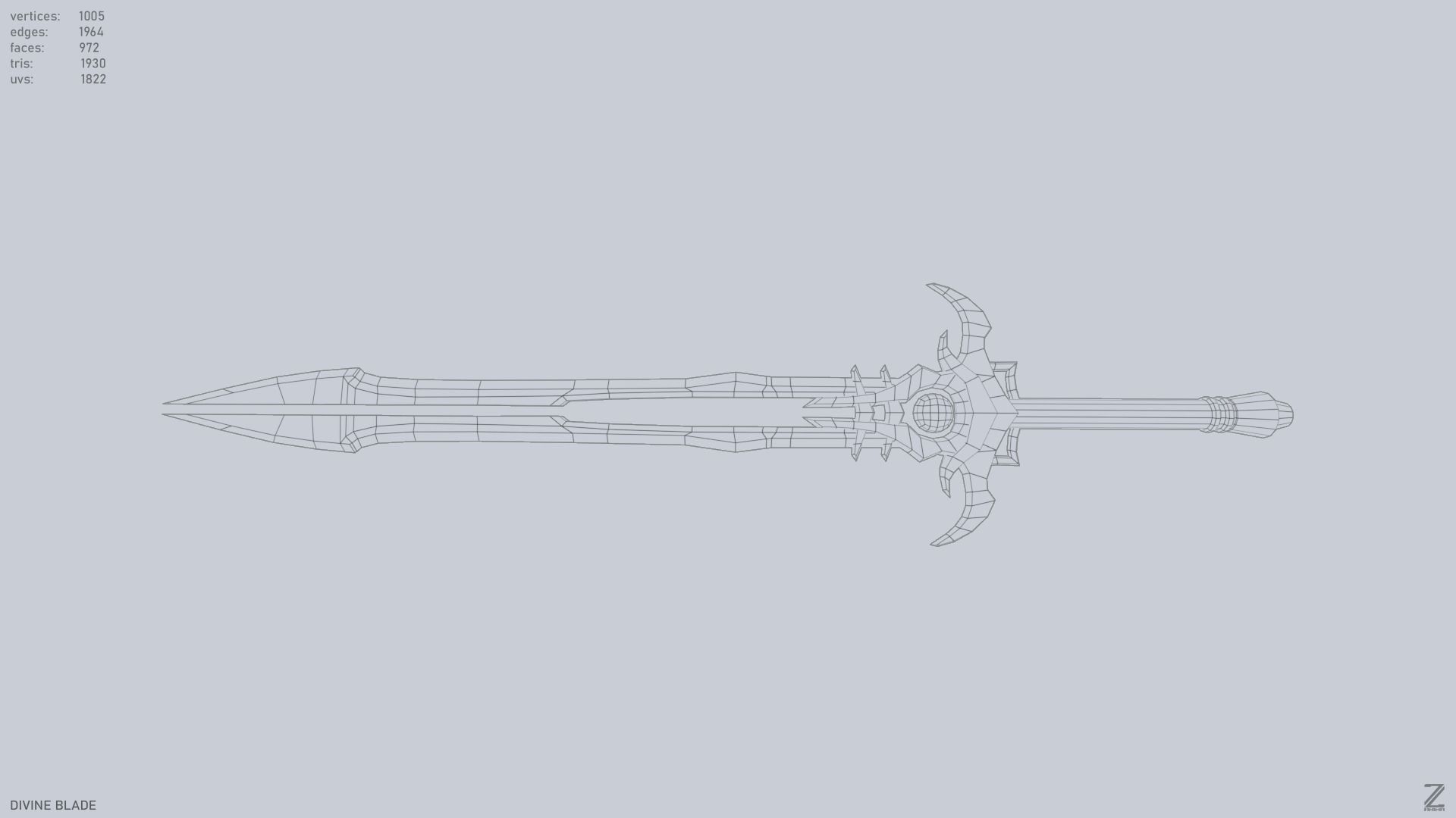 Divine blade Low-poly 3D model_12