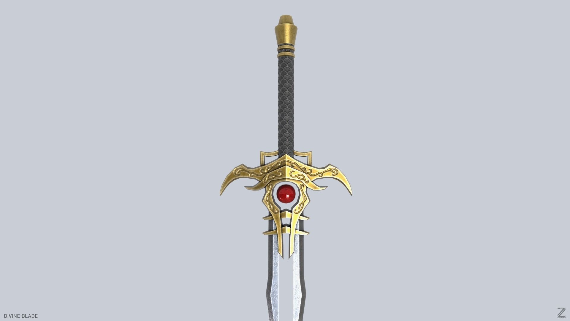 Divine blade Low-poly 3D model_6
