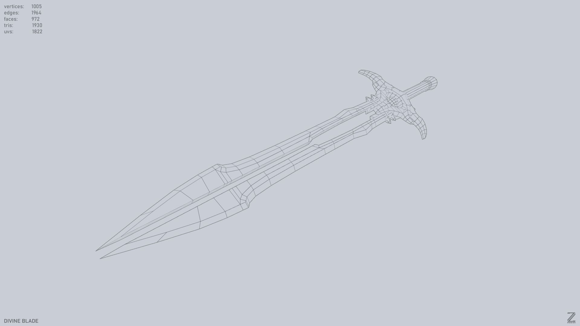 Divine blade Low-poly 3D model_14