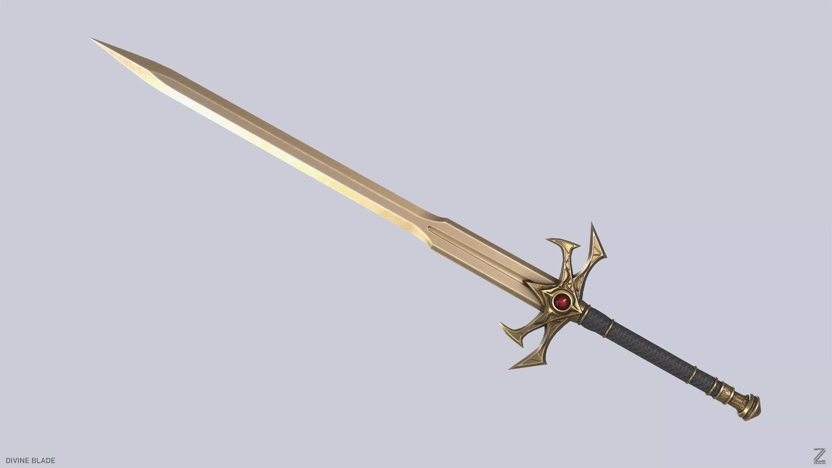 Divine blade Low-poly 3D model