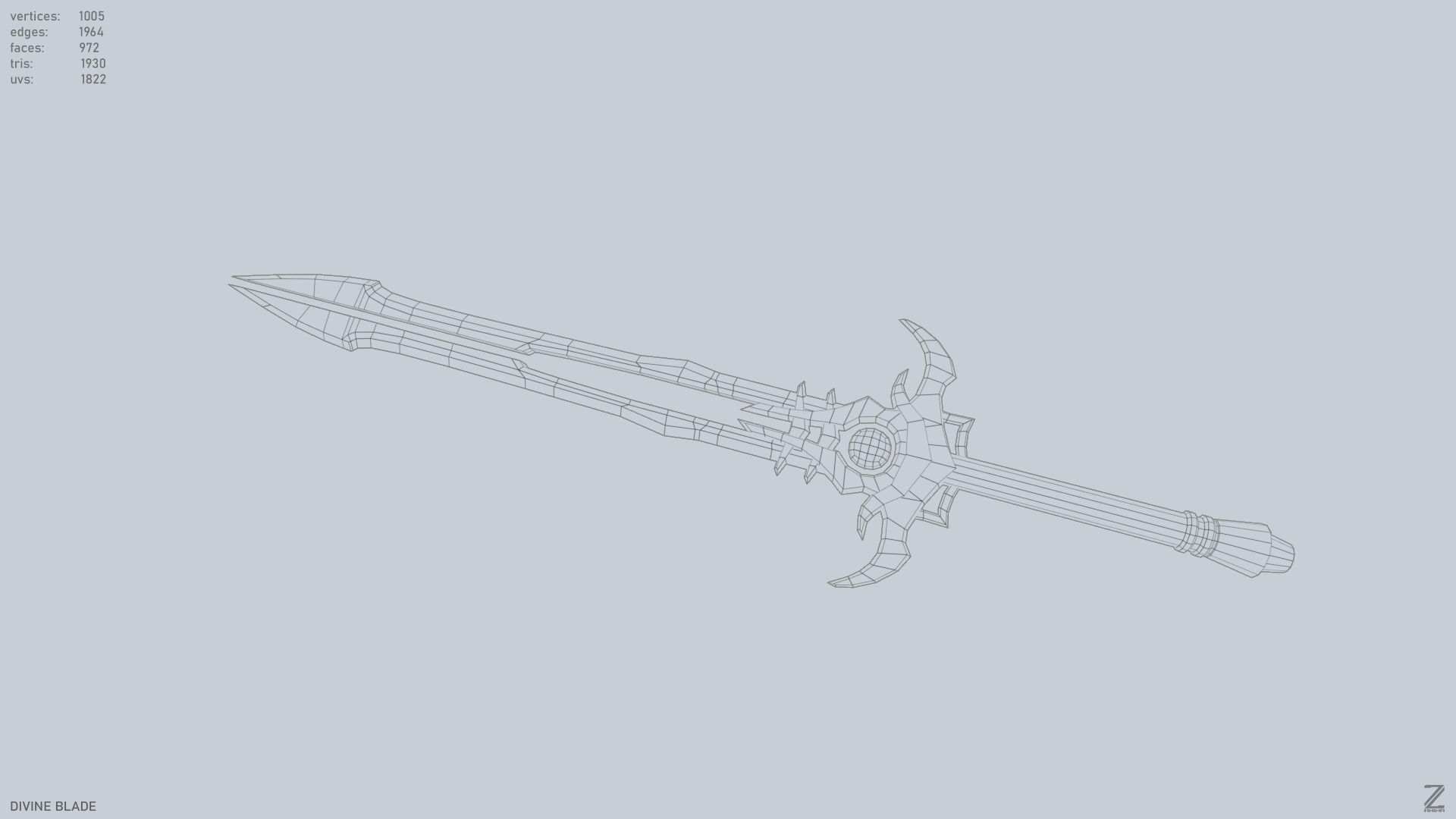 Divine blade Low-poly 3D model_15