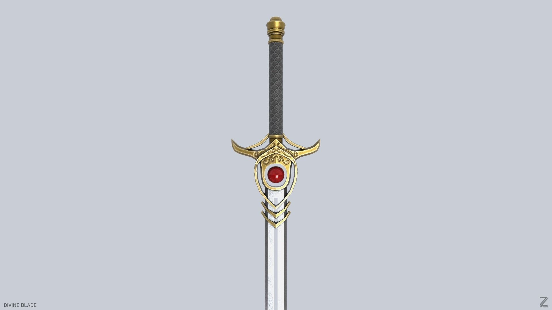 Divine blade Low-poly 3D model_6
